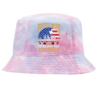 Proud Wife Of Iraq War Veteran Flag Usa Family Matching Tie-Dyed Bucket Hat