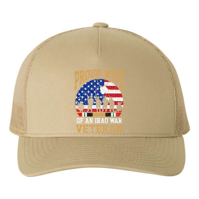 Proud Wife Of Iraq War Veteran Flag Usa Family Matching Yupoong Adult 5-Panel Trucker Hat