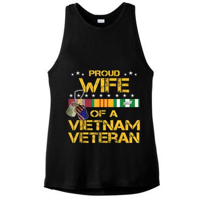 Proud Wife Of A Vietnam Veteran My Husband Is A Hero Gift Ladies PosiCharge Tri-Blend Wicking Tank