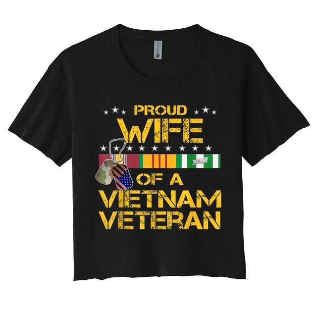 Proud Wife Of A Vietnam Veteran My Husband Is A Hero Gift Crop Top