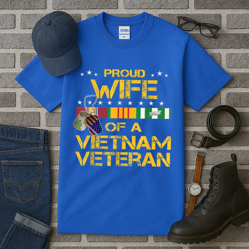 Proud Wife Of A Vietnam Veteran My Husband Is A Hero Gift Tall T-Shirt