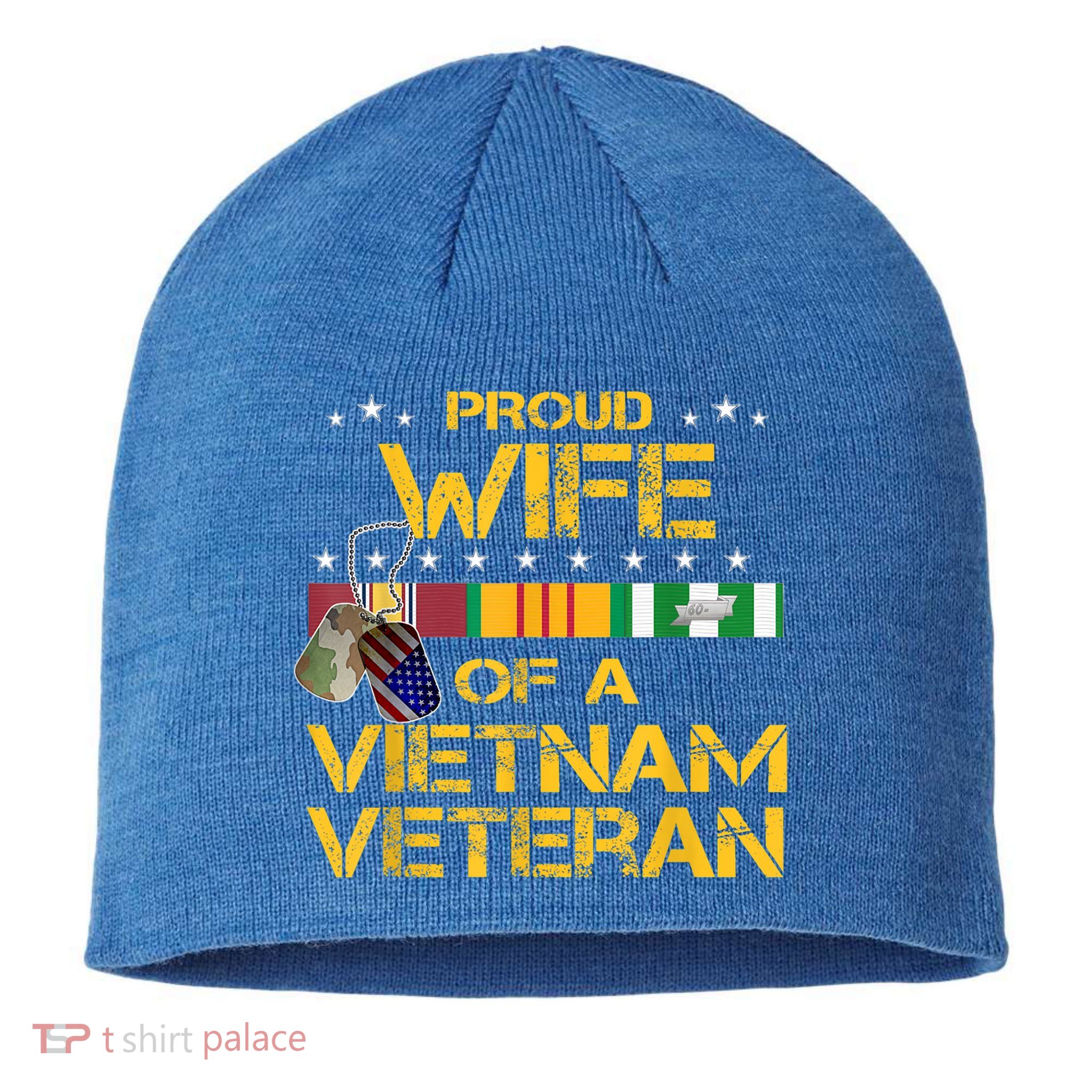 Proud Wife Of A Vietnam Veteran My Husband Is A Hero Gift Sustainable Beanie