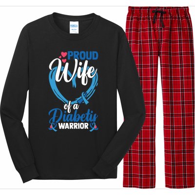 Proud Wife Of A Diabetis Warrior Diabetes Awareness Gift Long Sleeve Pajama Set