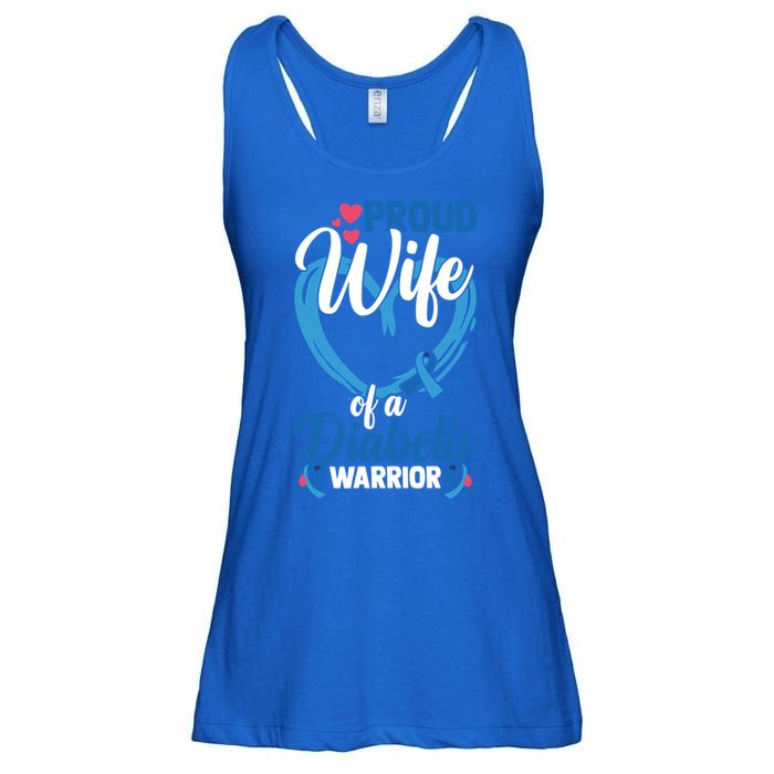 Proud Wife Of A Diabetis Warrior Diabetes Awareness Gift Ladies Essential Flowy Tank