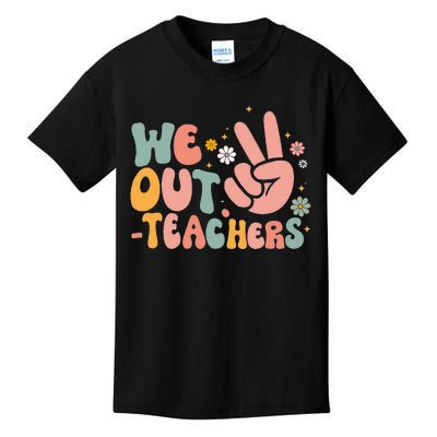 Peace We Out Teacher Happy Last Day Of School Teacher Summer Kids T-Shirt