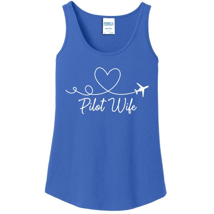 Pilot Wife Of A Pilot Wife Airplane Pilot Wife Heart Gift Ladies Essential Tank