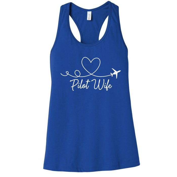 Pilot Wife Of A Pilot Wife Airplane Pilot Wife Heart Gift Women's Racerback Tank