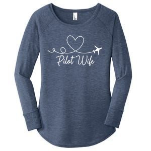 Pilot Wife Of A Pilot Wife Airplane Pilot Wife Heart Gift Women's Perfect Tri Tunic Long Sleeve Shirt