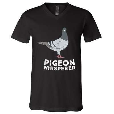 Pigeon Whisperer Pigeon Bird Cute Pigeon Whisperer Birds V-Neck T-Shirt