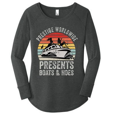 Prestige Worldwide Presents Boats And Hoes Funny Party Boat Women's Perfect Tri Tunic Long Sleeve Shirt