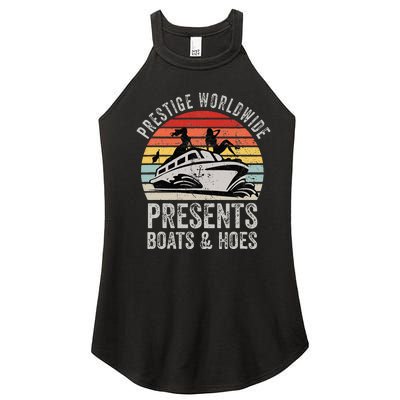 Prestige Worldwide Presents Boats And Hoes Funny Party Boat Women’s Perfect Tri Rocker Tank