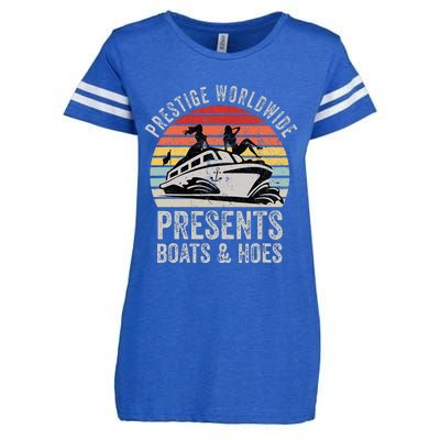 Prestige Worldwide Presents Boats And Hoes Funny Party Boat Enza Ladies Jersey Football T-Shirt