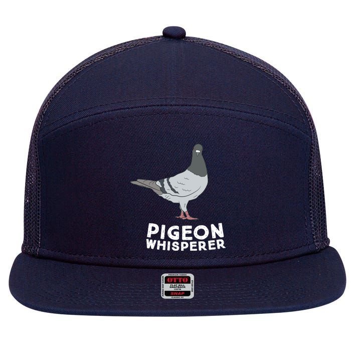 Pigeon Whisperer Pigeon Bird Cute Pigeon Whisperer Birds 7 Panel Mesh Trucker Snapback Hat