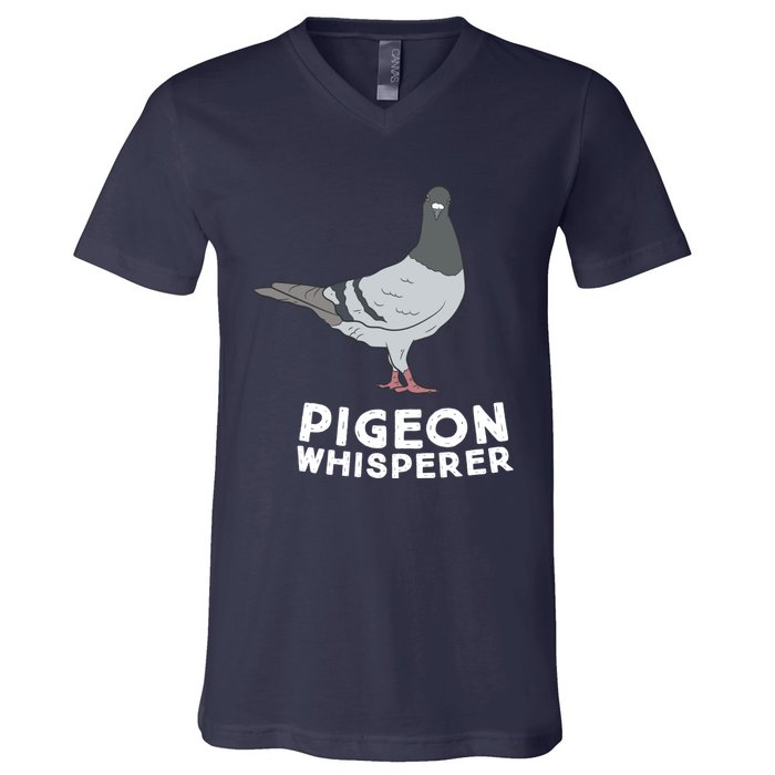 Pigeon Whisperer Pigeon Bird Cute Pigeon Whisperer Birds V-Neck T-Shirt