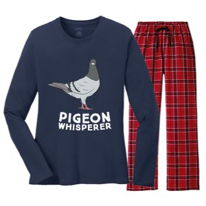 Pigeon Whisperer Pigeon Bird Cute Pigeon Whisperer Birds Women's Long Sleeve Flannel Pajama Set 