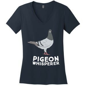 Pigeon Whisperer Pigeon Bird Cute Pigeon Whisperer Birds Women's V-Neck T-Shirt