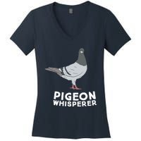 Pigeon Whisperer Pigeon Bird Cute Pigeon Whisperer Birds Women's V-Neck T-Shirt