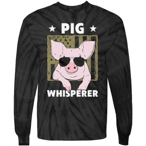 Pig Whisperer Pig Hog Farmer Tie-Dye Long Sleeve Shirt