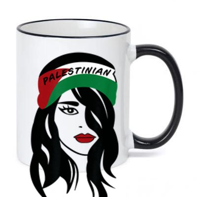 Palestinian Women Palestine Flag Palestinians Woman Scarf 11oz Black Color Changing Mug