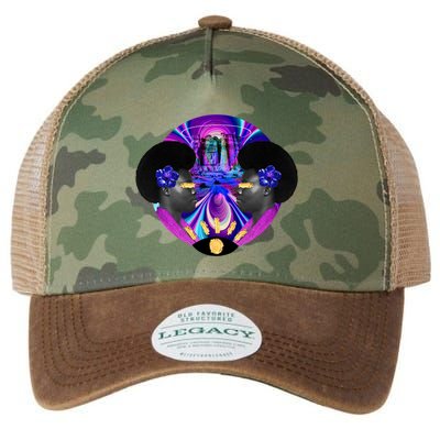 Psychedelic Woman Photographic Collage Legacy Tie Dye Trucker Hat