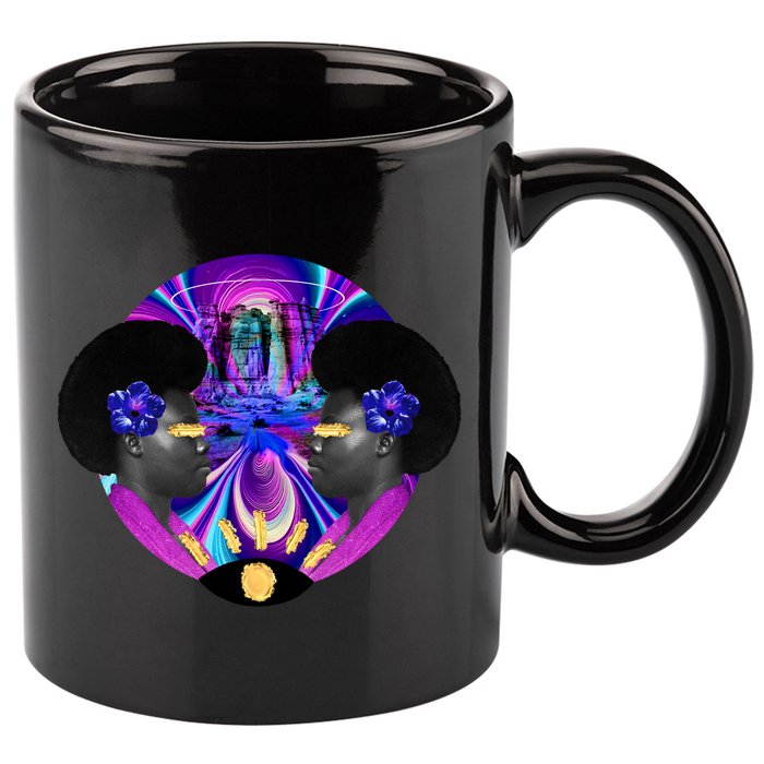 Psychedelic Woman Photographic Collage 11oz C Handle Ceramic Mug