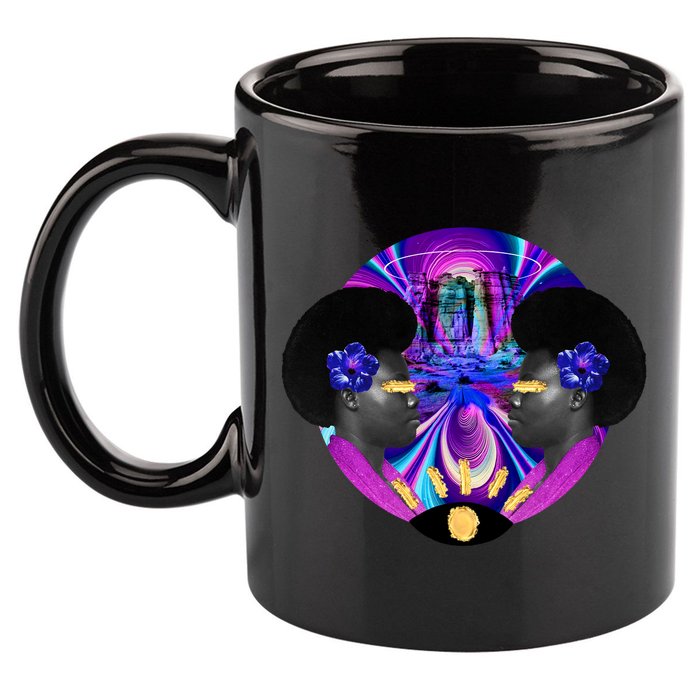 Psychedelic Woman Photographic Collage 11oz C Handle Ceramic Mug