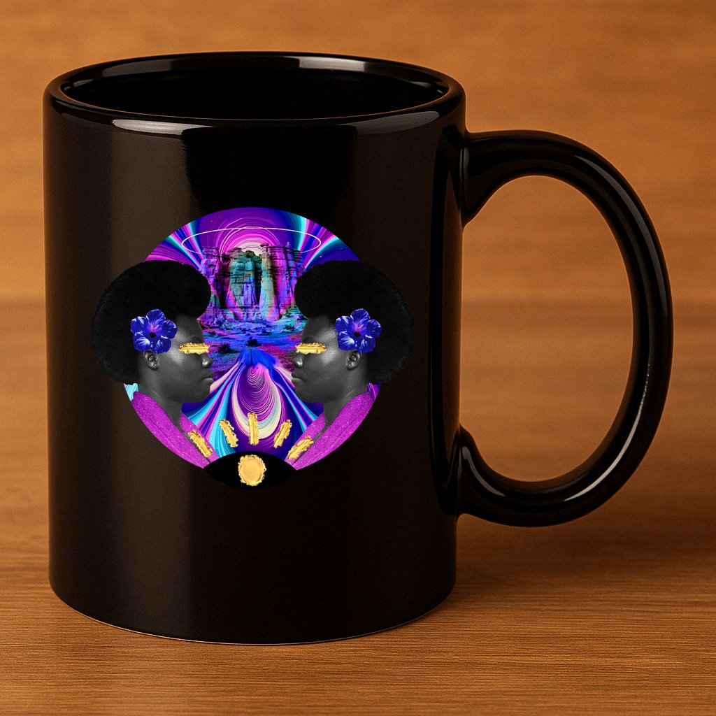 Psychedelic Woman Photographic Collage 11oz C Handle Ceramic Mug