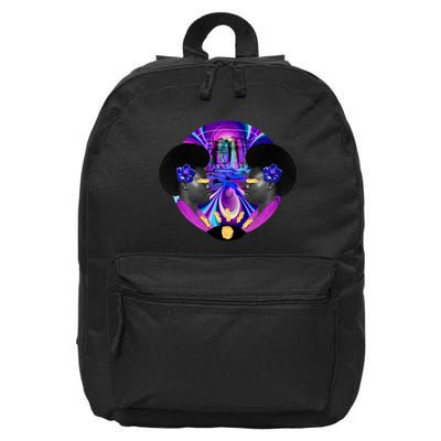 Psychedelic Woman Photographic Collage 16 in Basic Backpack