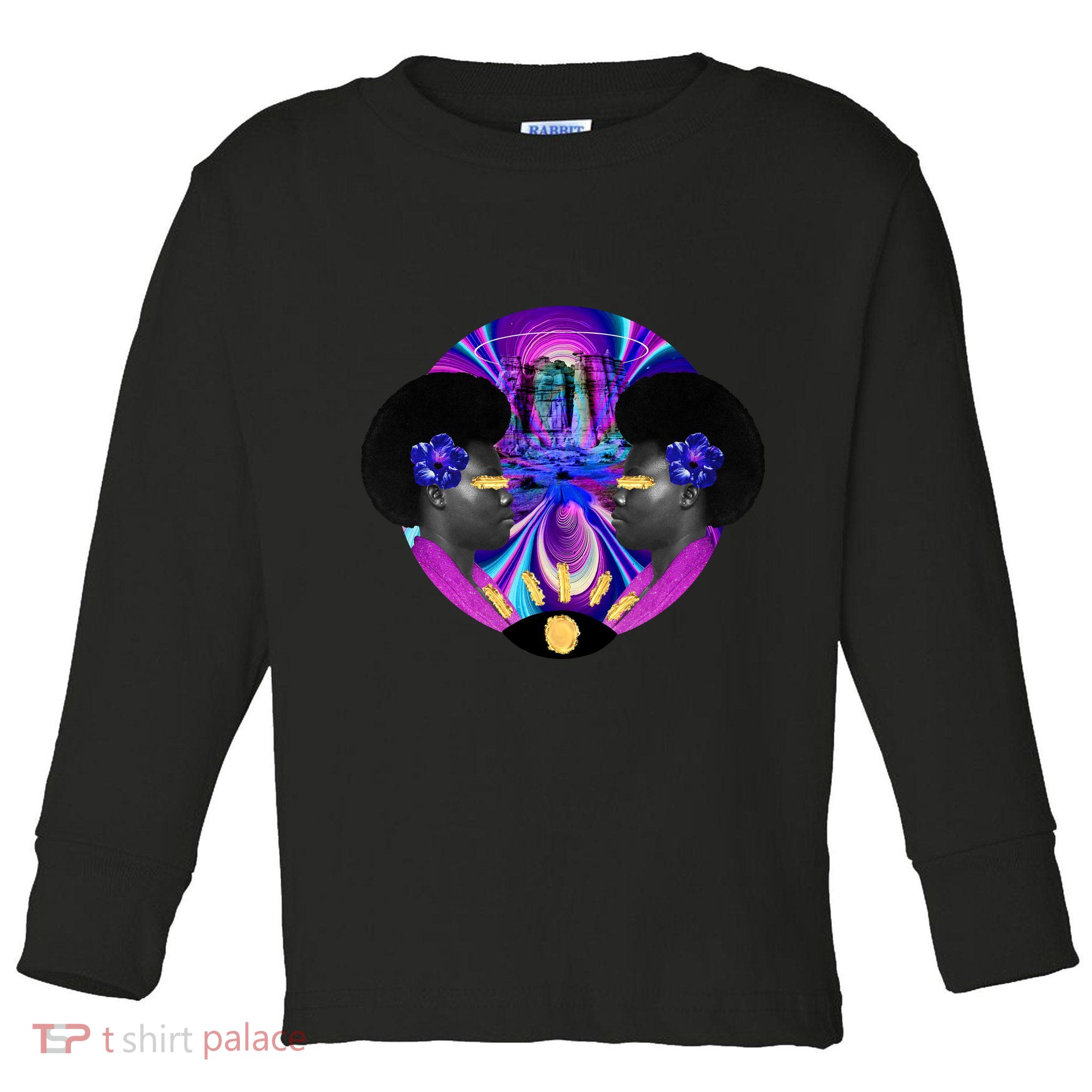 Psychedelic Woman Photographic Collage Toddler Long Sleeve Shirt