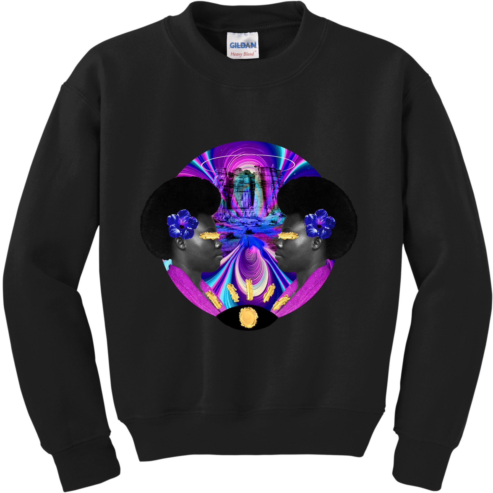 Psychedelic Woman Photographic Collage Kids Sweatshirt