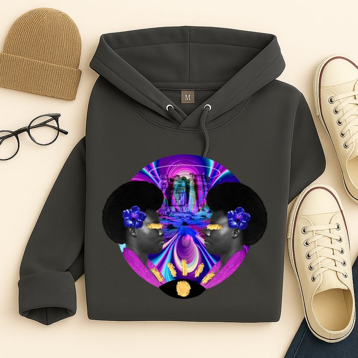 Psychedelic Woman Photographic Collage Hoodie