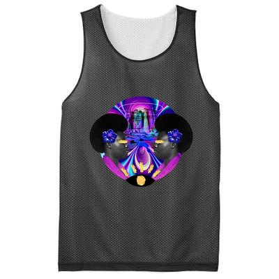 Psychedelic Woman Photographic Collage Mesh Reversible Basketball Jersey Tank