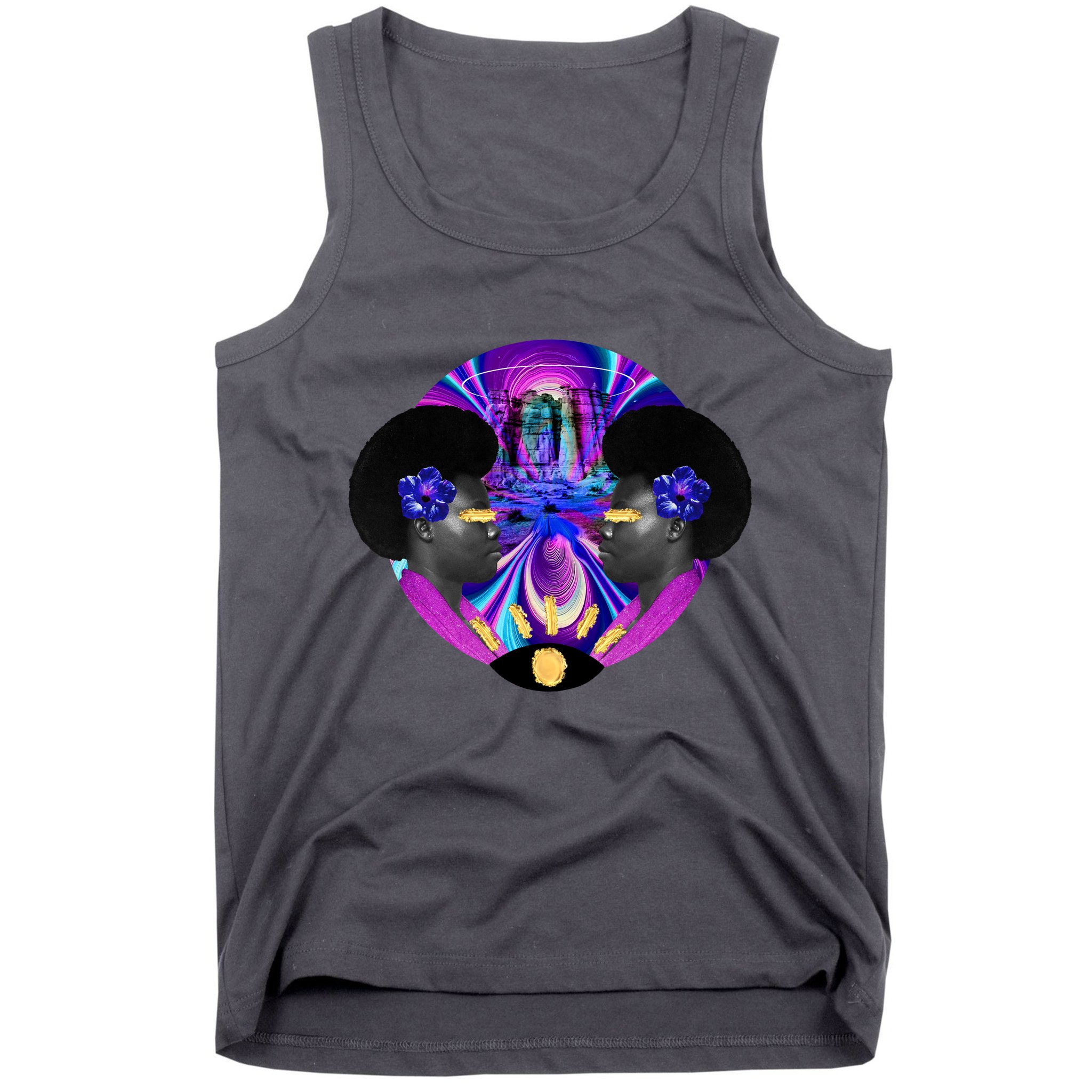 Psychedelic Woman Photographic Collage Tank Top