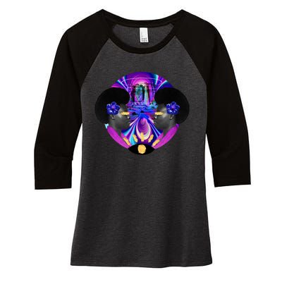 Psychedelic Woman Photographic Collage Women's Tri-Blend 3/4-Sleeve Raglan Shirt