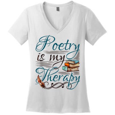 Poem Writer Poet Literacy English Women's V-Neck T-Shirt