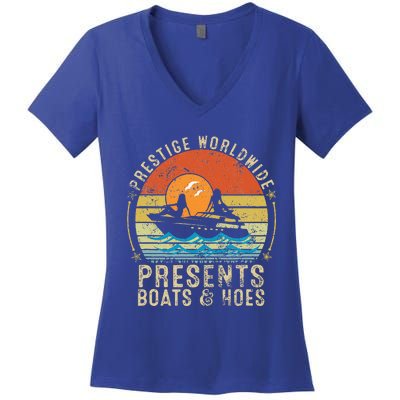 Prestige Worldwide Presents Boats And Hoes Women's V-Neck T-Shirt