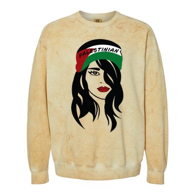 Palestinian Women Palestine Flag Palestinians Woman Scarf Colorblast Crewneck Sweatshirt