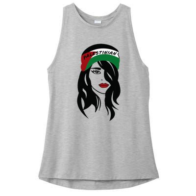 Palestinian Women Palestine Flag Palestinians Woman Scarf Ladies PosiCharge Tri-Blend Wicking Tank