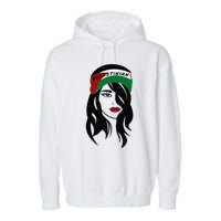 Palestinian Women Palestine Flag Palestinians Woman Scarf Garment-Dyed Fleece Hoodie