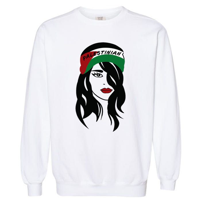 Palestinian Women Palestine Flag Palestinians Woman Scarf Garment-Dyed Sweatshirt