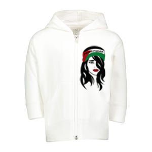 Palestinian Women Palestine Flag Palestinians Woman Scarf Toddler Zip Fleece Hoodie