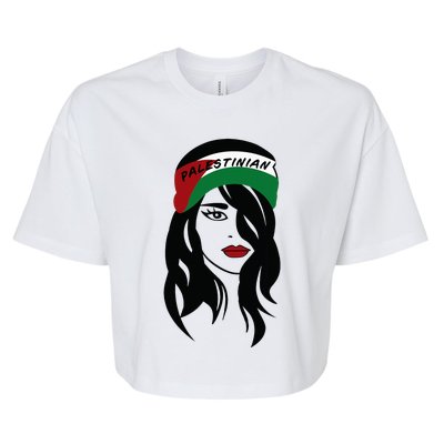 Palestinian Women Palestine Flag Palestinians Woman Scarf Bella+Canvas Jersey Crop Tee