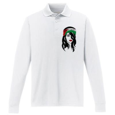 Palestinian Women Palestine Flag Palestinians Woman Scarf Performance Long Sleeve Polo