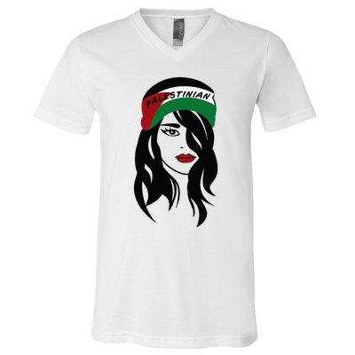 Palestinian Women Palestine Flag Palestinians Woman Scarf V-Neck T-Shirt