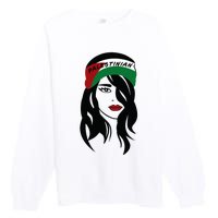 Palestinian Women Palestine Flag Palestinians Woman Scarf Premium Crewneck Sweatshirt