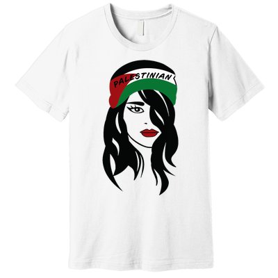 Palestinian Women Palestine Flag Palestinians Woman Scarf Premium T-Shirt