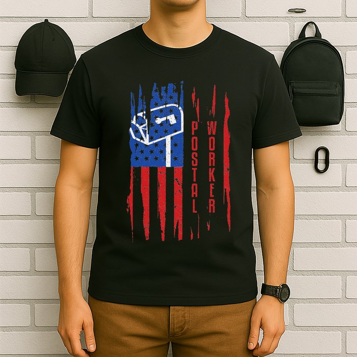 Postal Worker Patriotic Us Post Mail Carrier Man Women T-Shirt