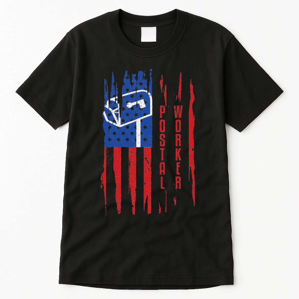 Postal Worker Patriotic Us Post Mail Carrier Man Women Tall T-Shirt