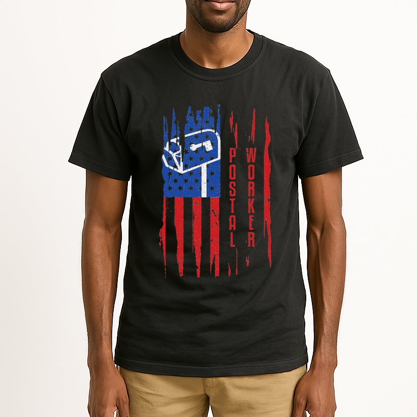 Postal Worker Patriotic Us Post Mail Carrier Man Women Tall T-Shirt