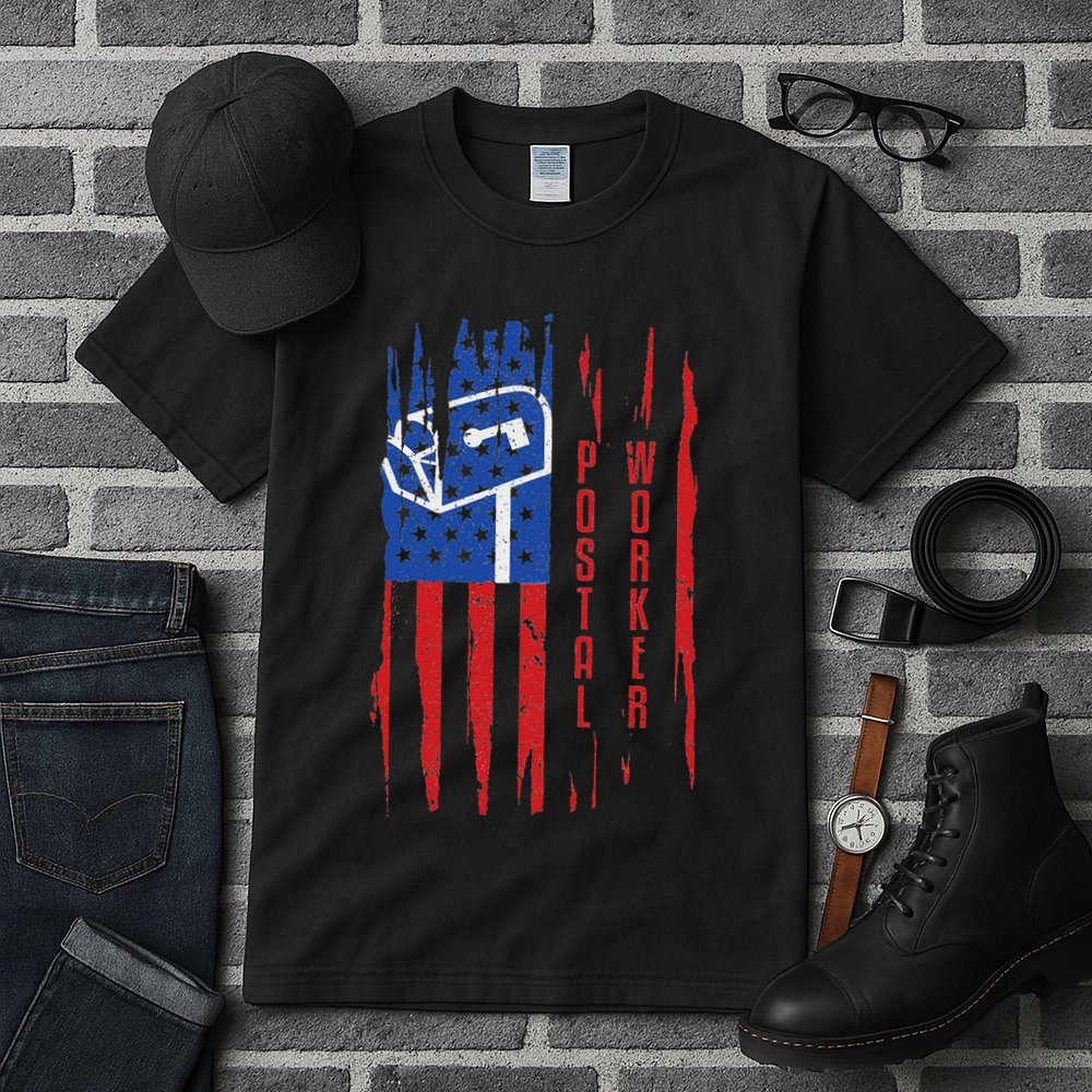 Postal Worker Patriotic Us Post Mail Carrier Man Women Tall T-Shirt